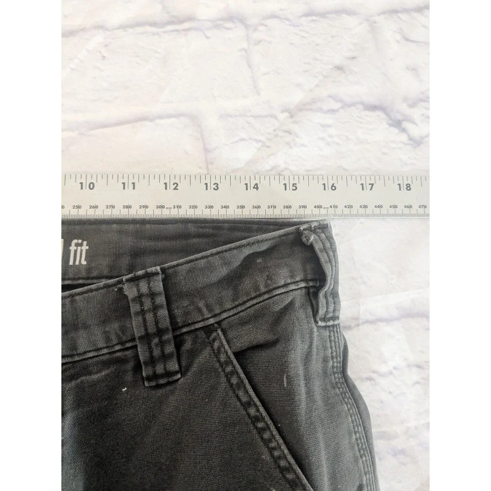 Mens THRASHED  Carhartt‎ Grey Work Pant Relaxed Fit Stains Distressed 32x27